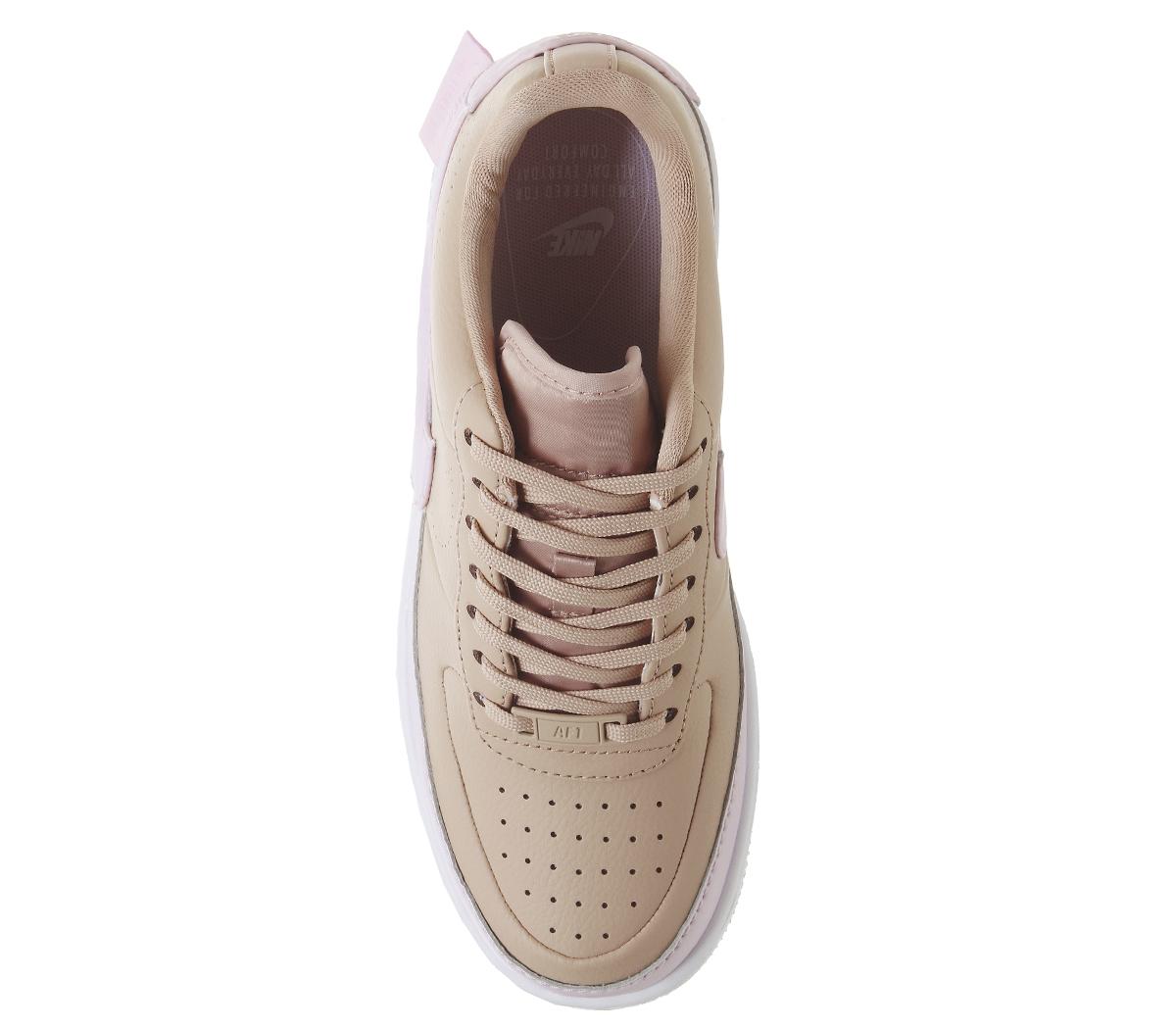 Nike Air Force 1 Jester Trainers Bio Beige Pink Force White - Women's ...