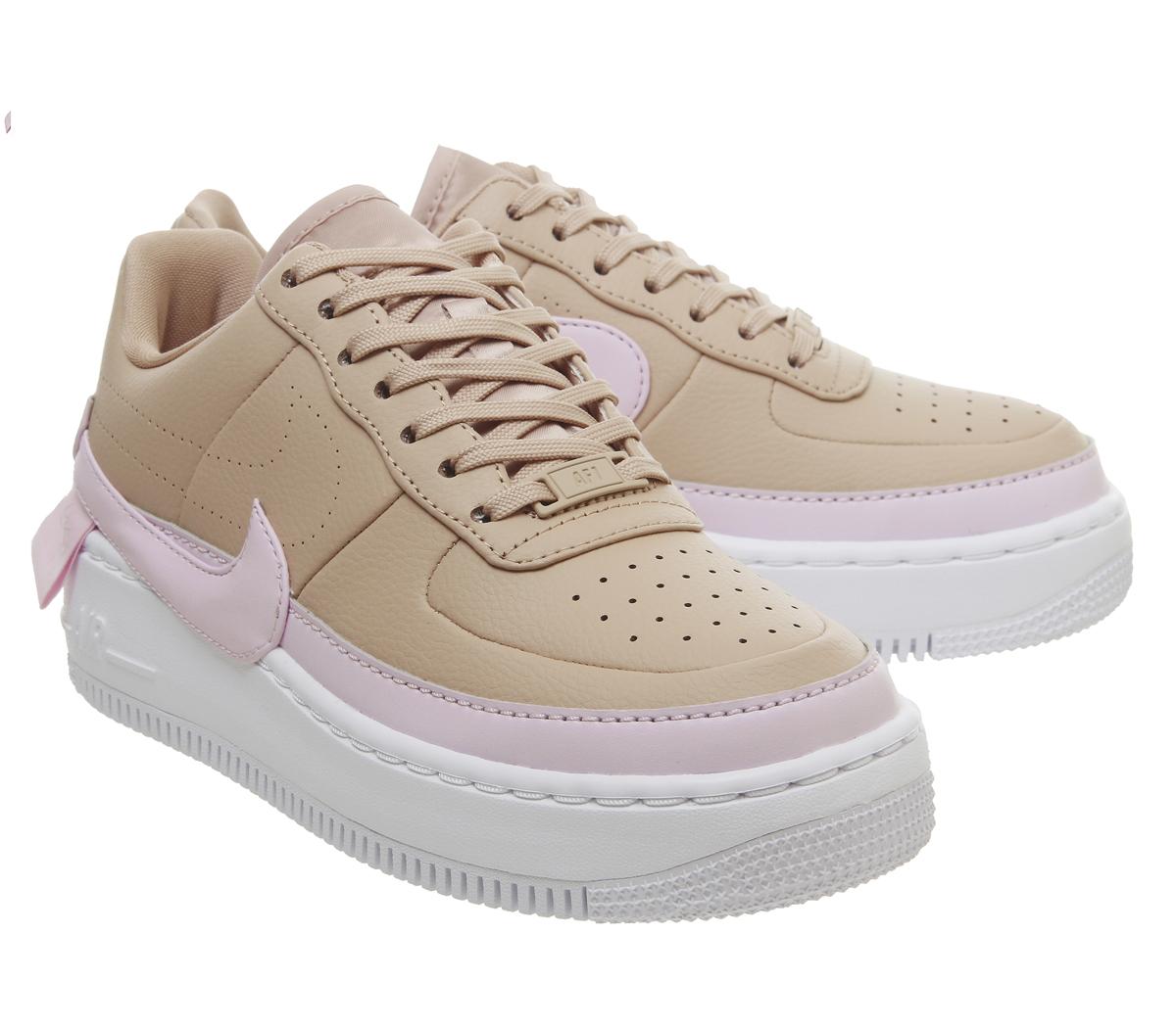 nike air force beige and pink