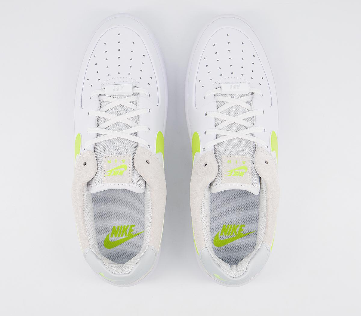 Nike Air Force 1 Sage Trainers White Lemon Venom Pure Platinum Fossil ...