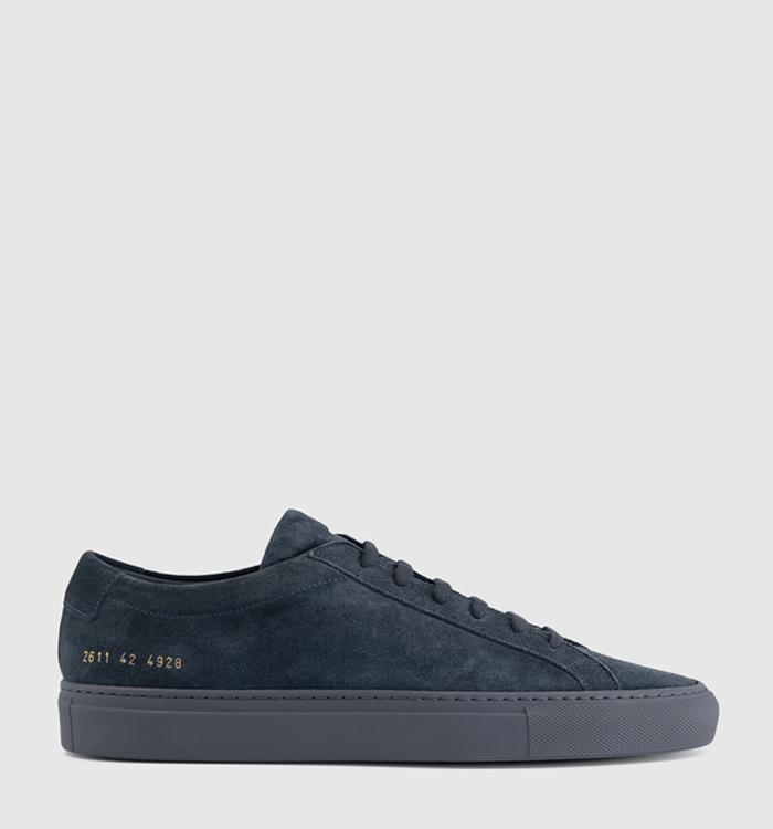 Common Projects Achilles Premium Trainers Navy Suede