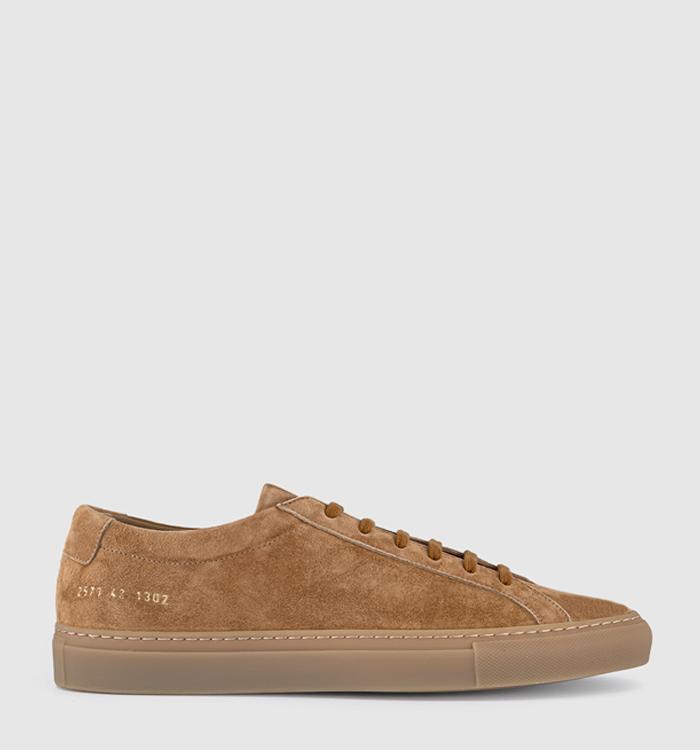 Common Projects Achilles Premium Trainers Tan Suede