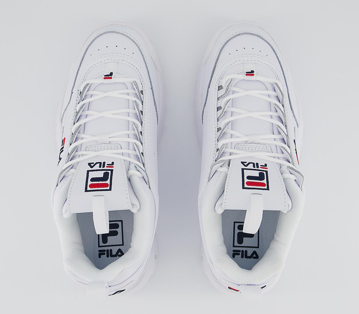 Fila Disruptor II Trainers White Leather - Women's Trainers