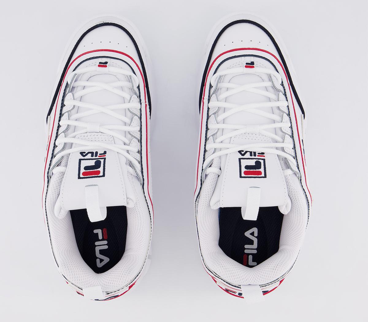 FilaDisruptor IiWhite Navy Red Piping