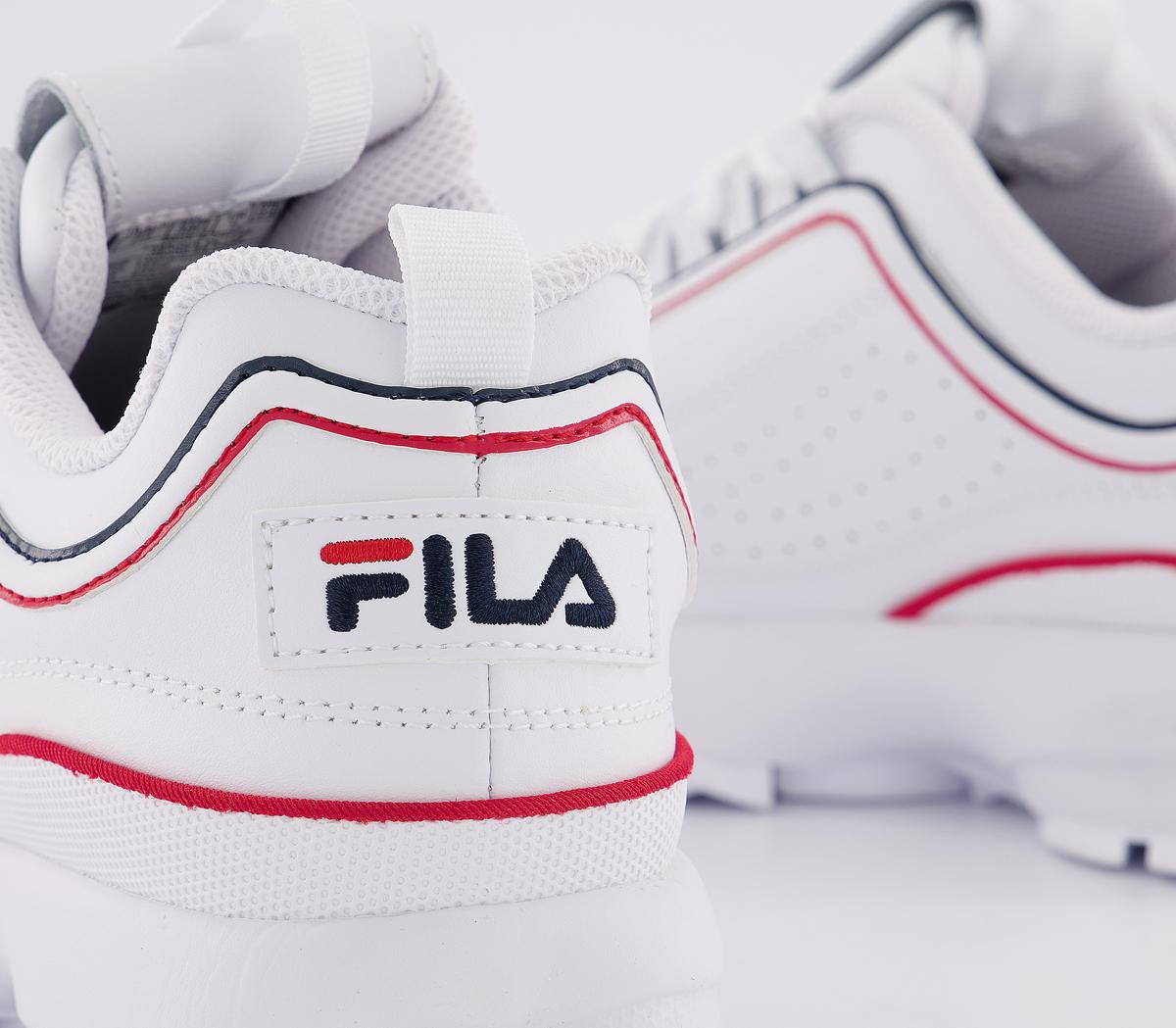 FilaDisruptor IiWhite Navy Red Piping