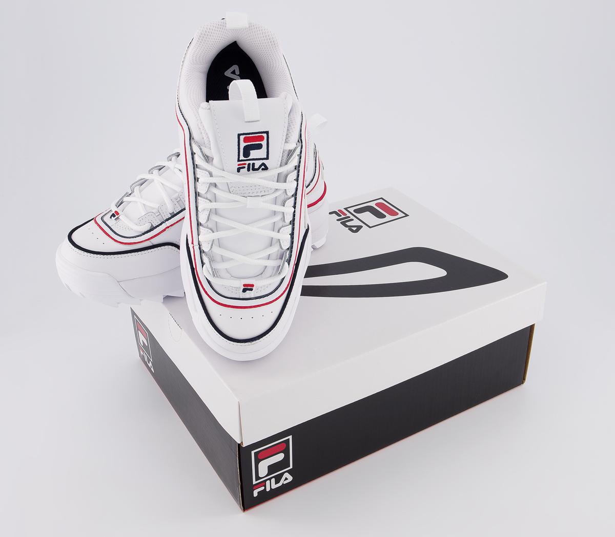 FilaDisruptor IiWhite Navy Red Piping