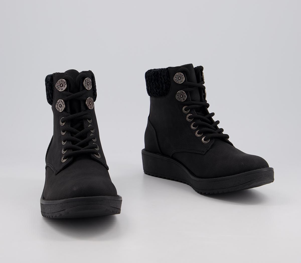 Blowfish MalibuChomper Wedge BootBlack Utah Pu Knit