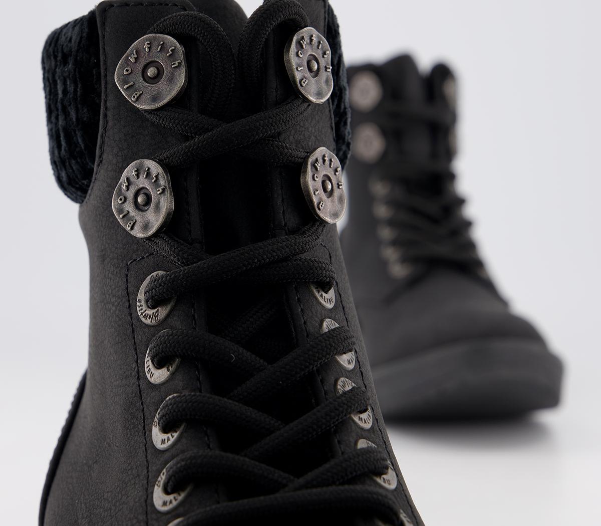 Blowfish MalibuChomper Wedge Boot Blowfish MalibuChomper Wedge BootBlack Utah Pu Knit