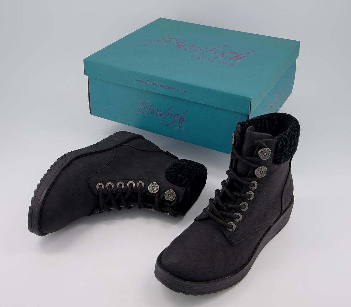 Blowfish MalibuChomper Wedge BootBlack Utah Pu Knit
