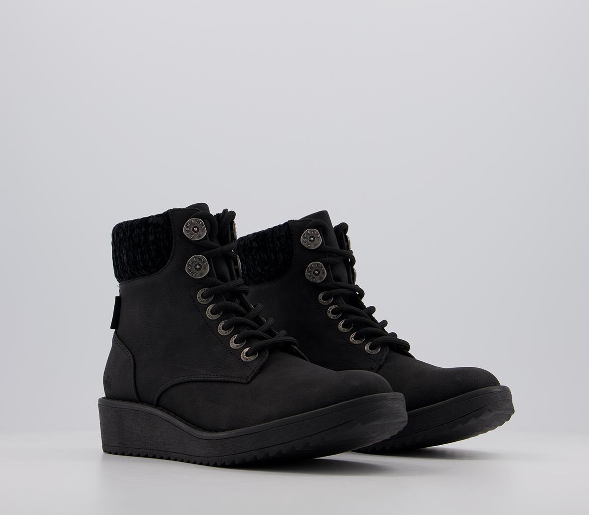 Blowfish MalibuChomper Wedge Boot Blowfish MalibuChomper Wedge BootBlack Utah Pu Knit