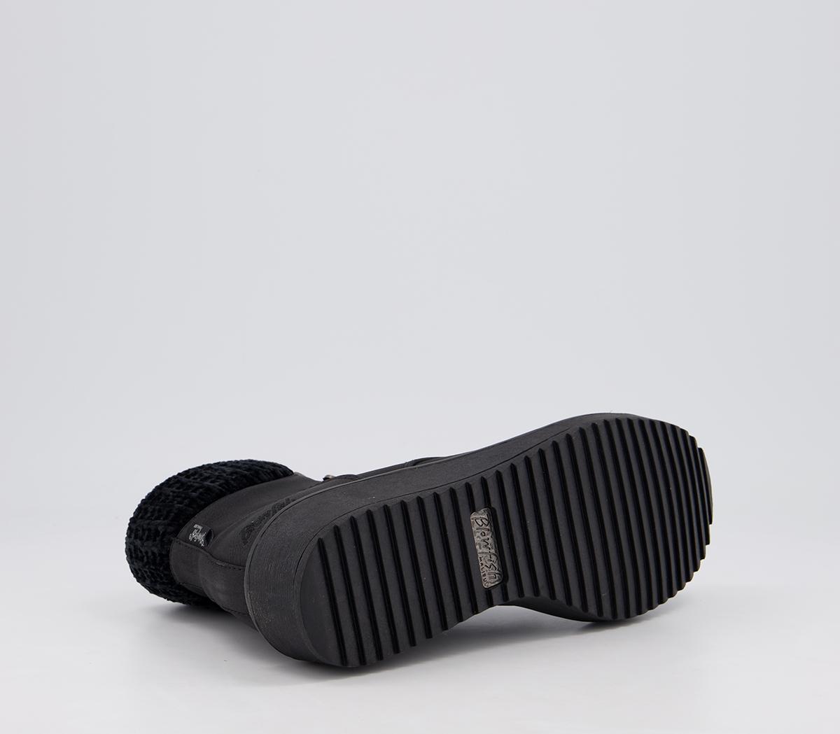 Blowfish MalibuChomper Wedge BootBlack Utah Pu Knit