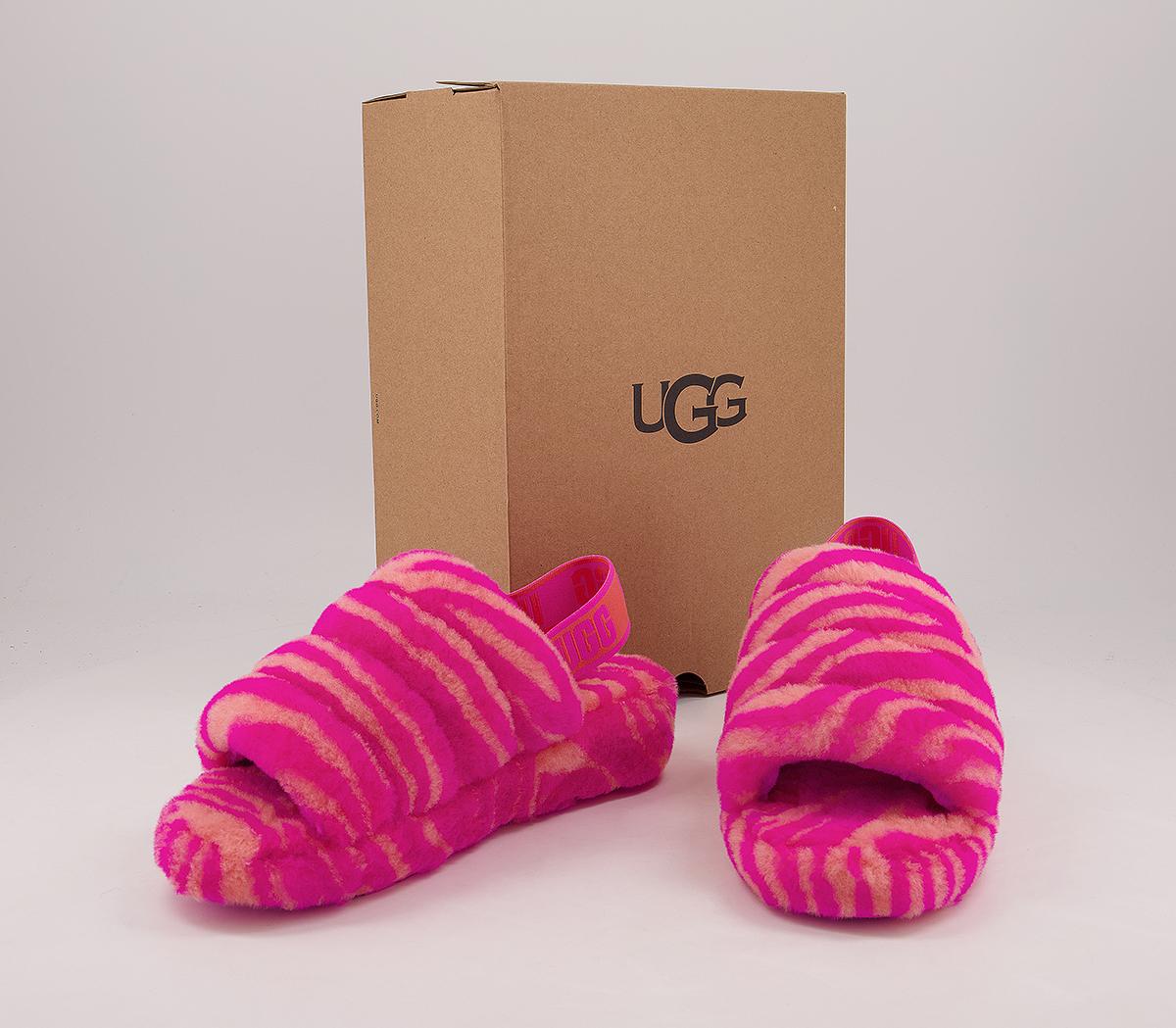 UGGFluff Yeah SlidesPink Zebra