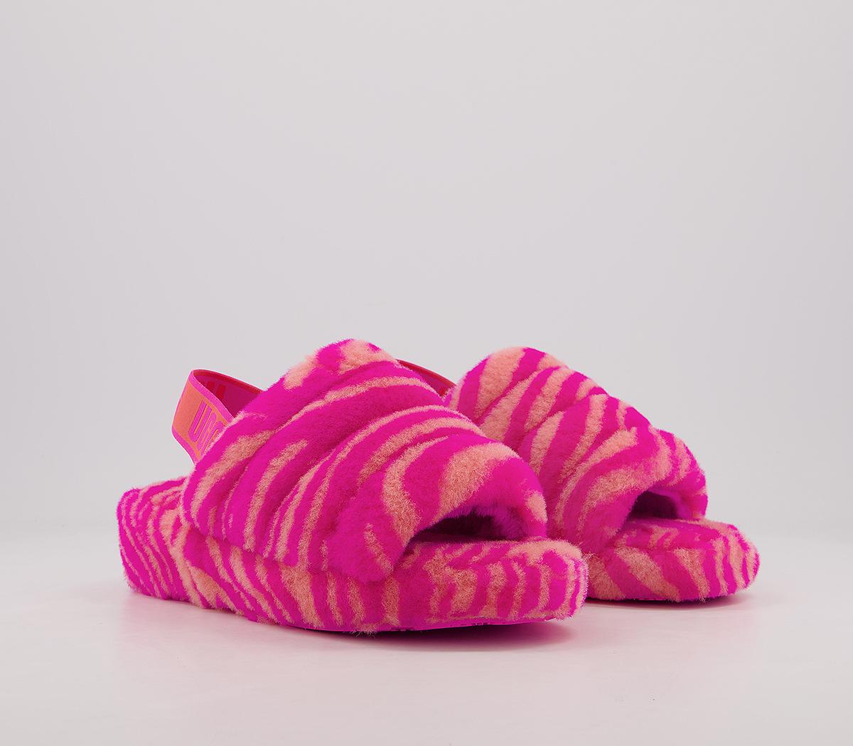 UGGFluff Yeah SlidesPink Zebra
