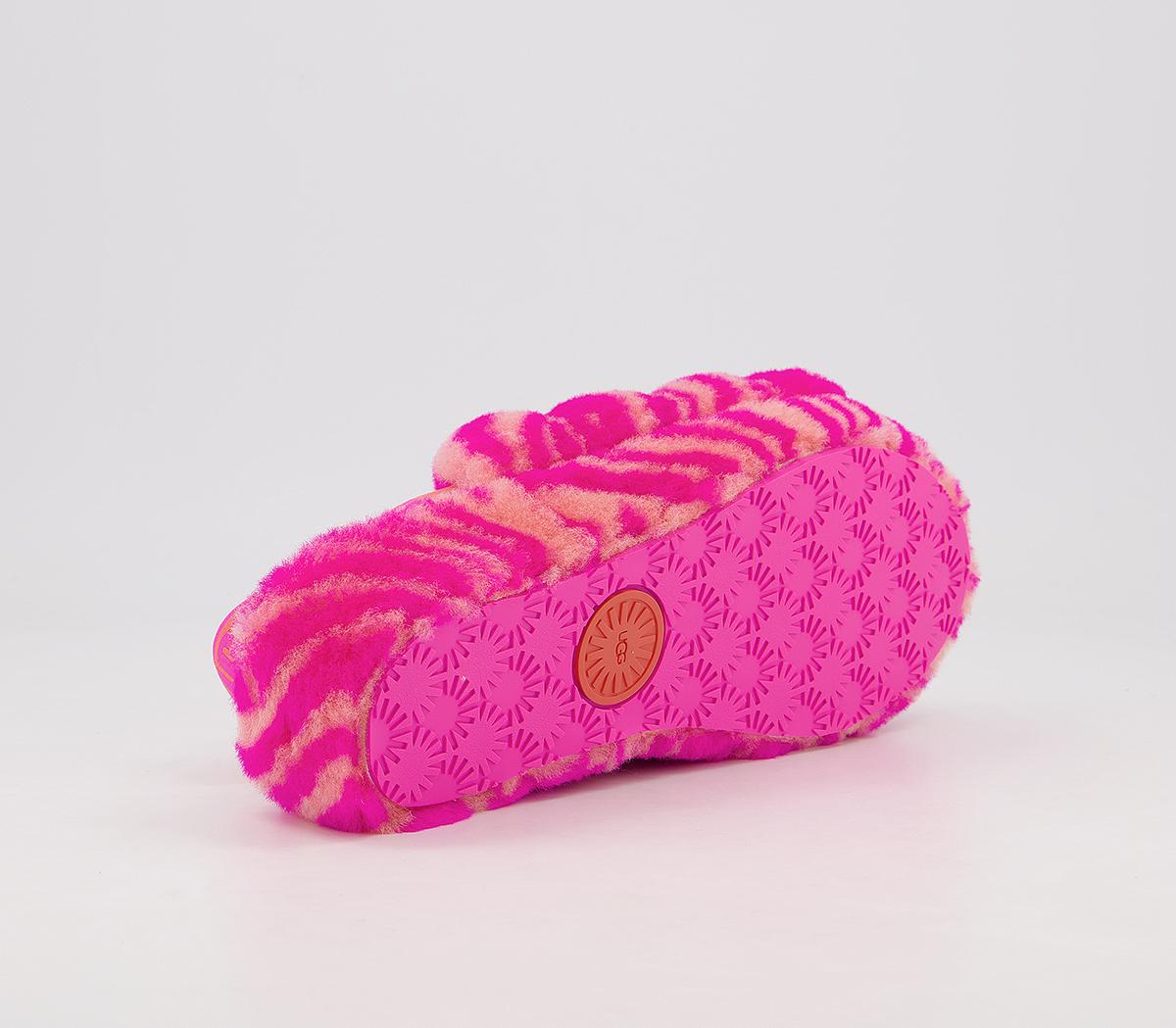 UGG Fluff Yeah Slides Pink Zebra - Women's Sandals