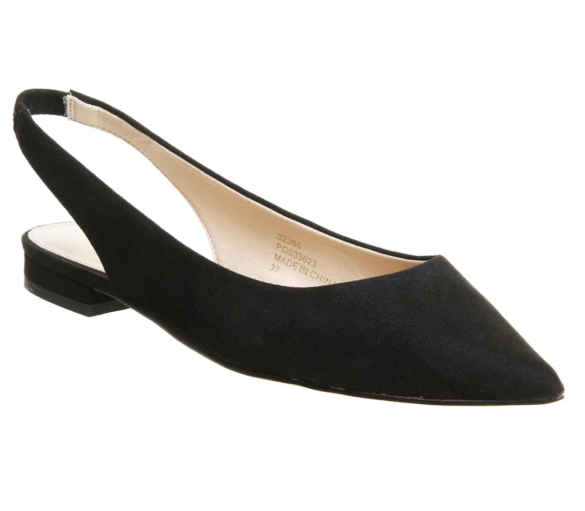 OFFICEFragile Point Slingback FlatsBlack