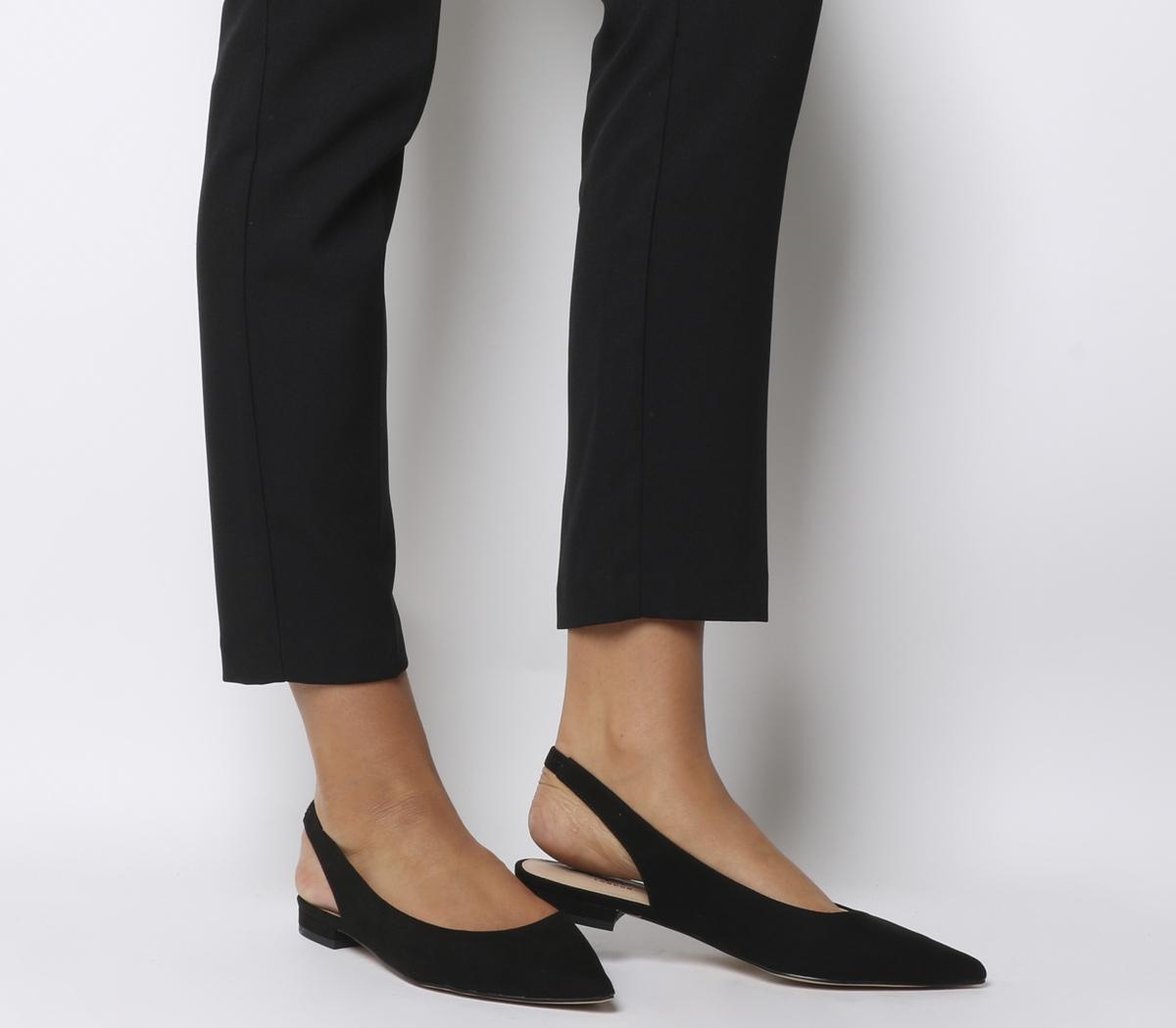 OFFICEFragile Point Slingback FlatsBlack