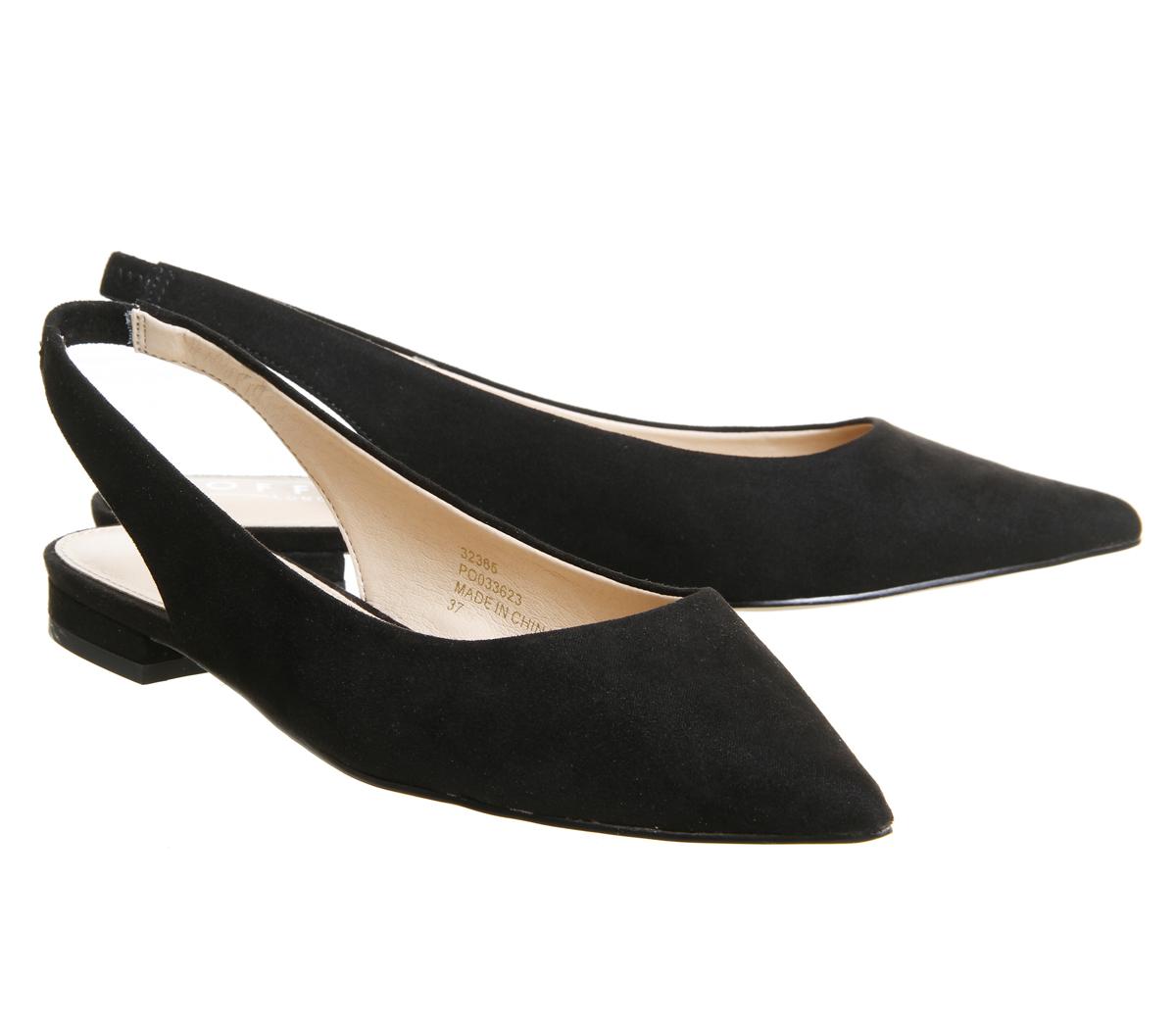 OFFICEFragile Point Slingback FlatsBlack
