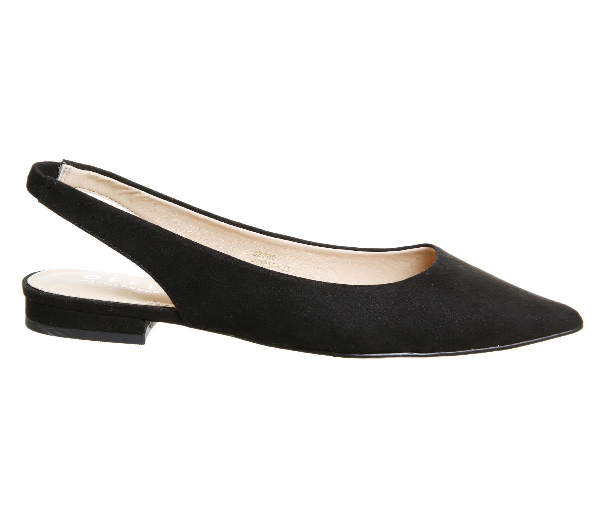 OFFICEFragile Point Slingback FlatsBlack