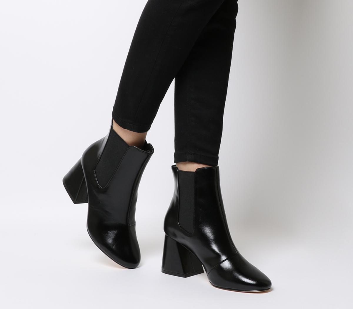 block heel chelsea boots black