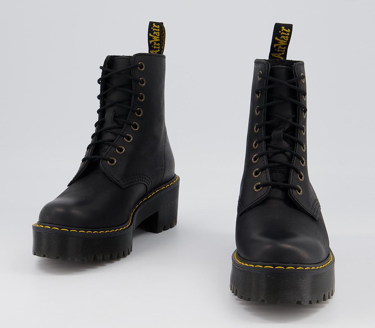 Martens Shriver Hi Lace Boots Black Women's Ankle Boots