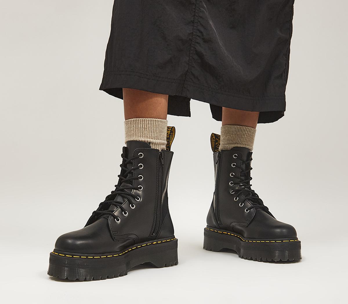 uitslag Detector Schema Dr. Martens Jadon 8 Eye Boots Black - Women's Ankle Boots
