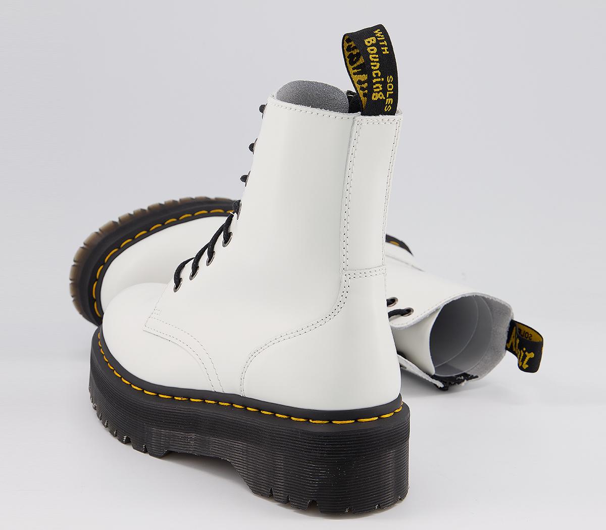 Dr. Martens Jadon 8 Eye Boot White - Women's Ankle Boots