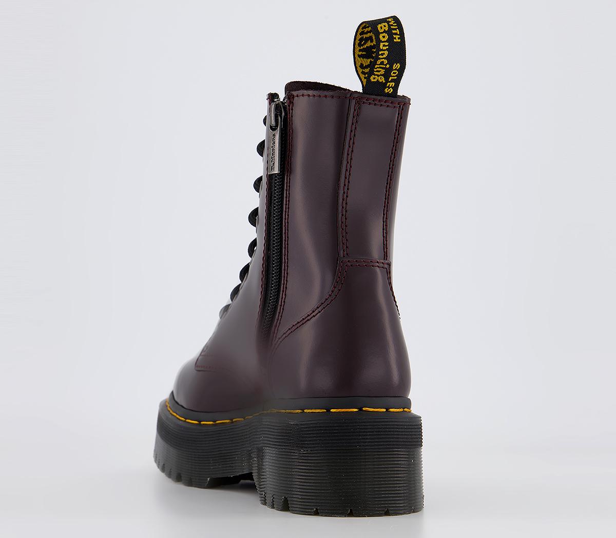 Dr. Martens Jadon 8 Eye Boots Burgundy Smooth Women's Ankle Boots