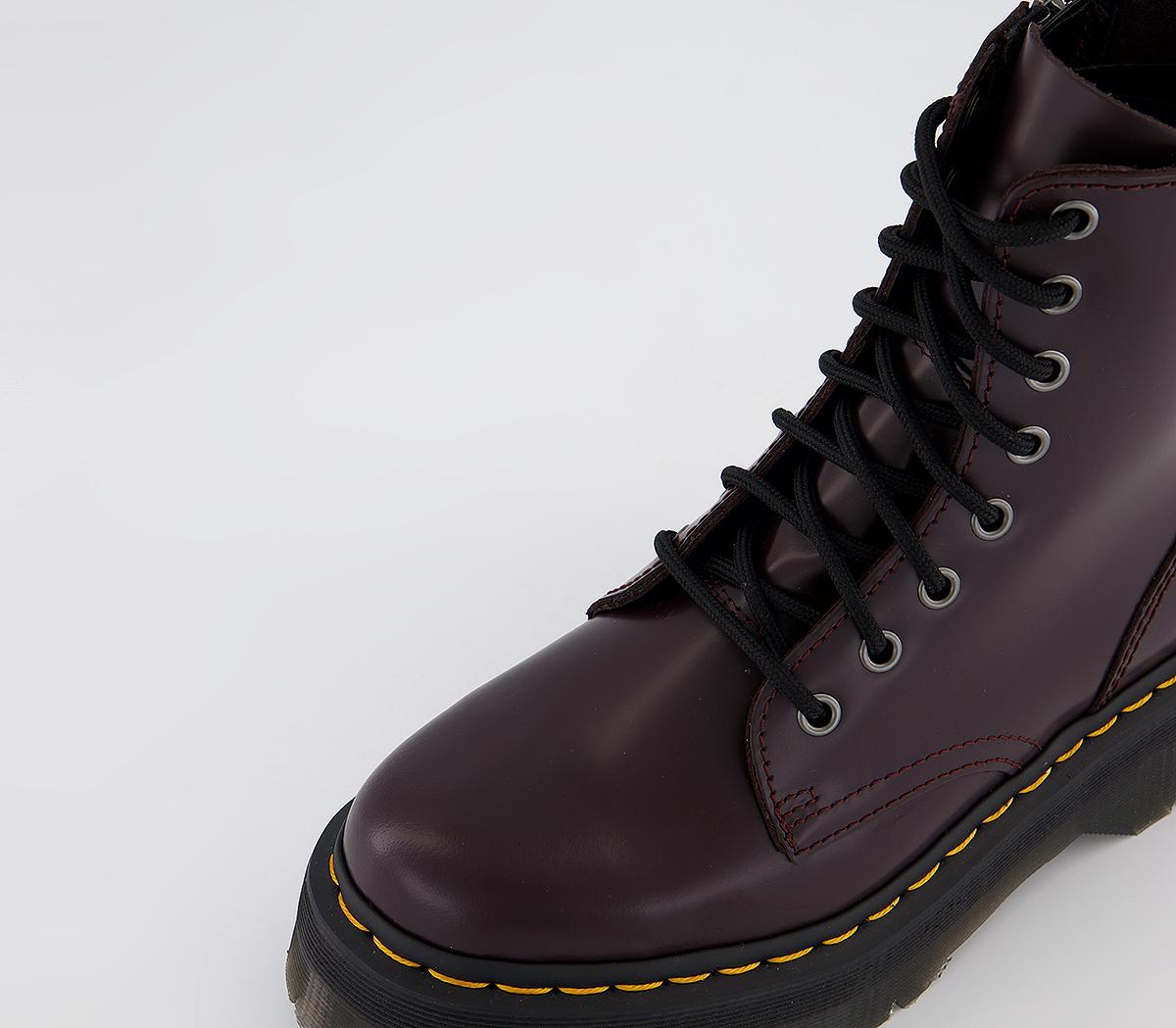 Dr. Martens Jadon 8 Eye Boots Burgundy Smooth - Women's
