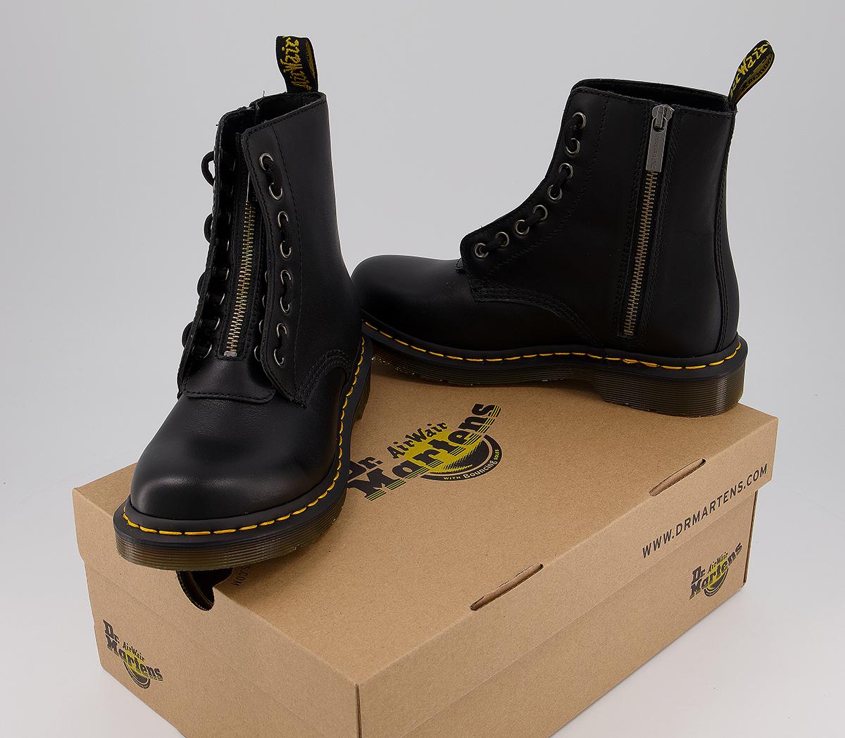 Dr. Martens 1460 Pascal Front Zip Boots Black - Women's Ankle Boots