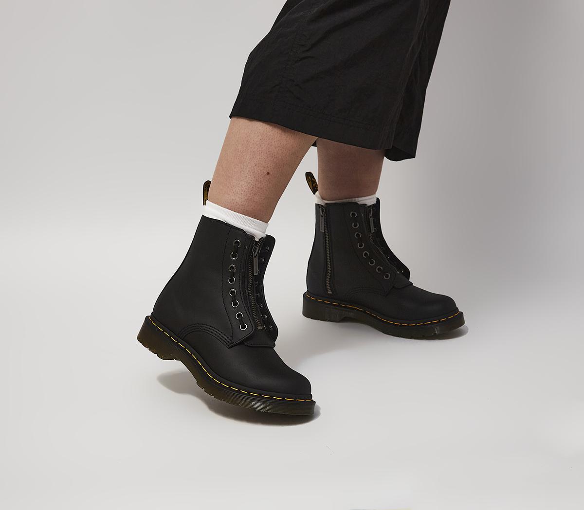 black zip up dr martens