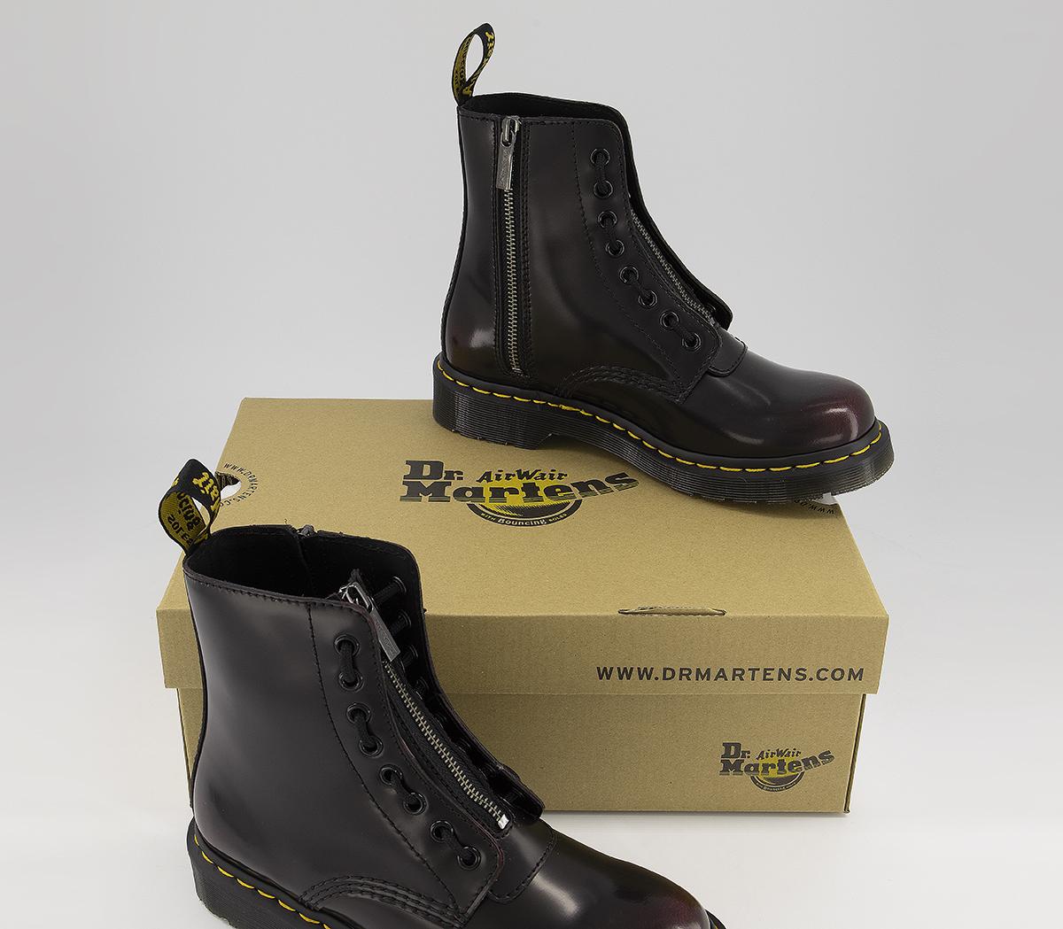 Dr. Martens 1460 Pascal Front Zip Boots Cherry Red Arcadia - Women's ...
