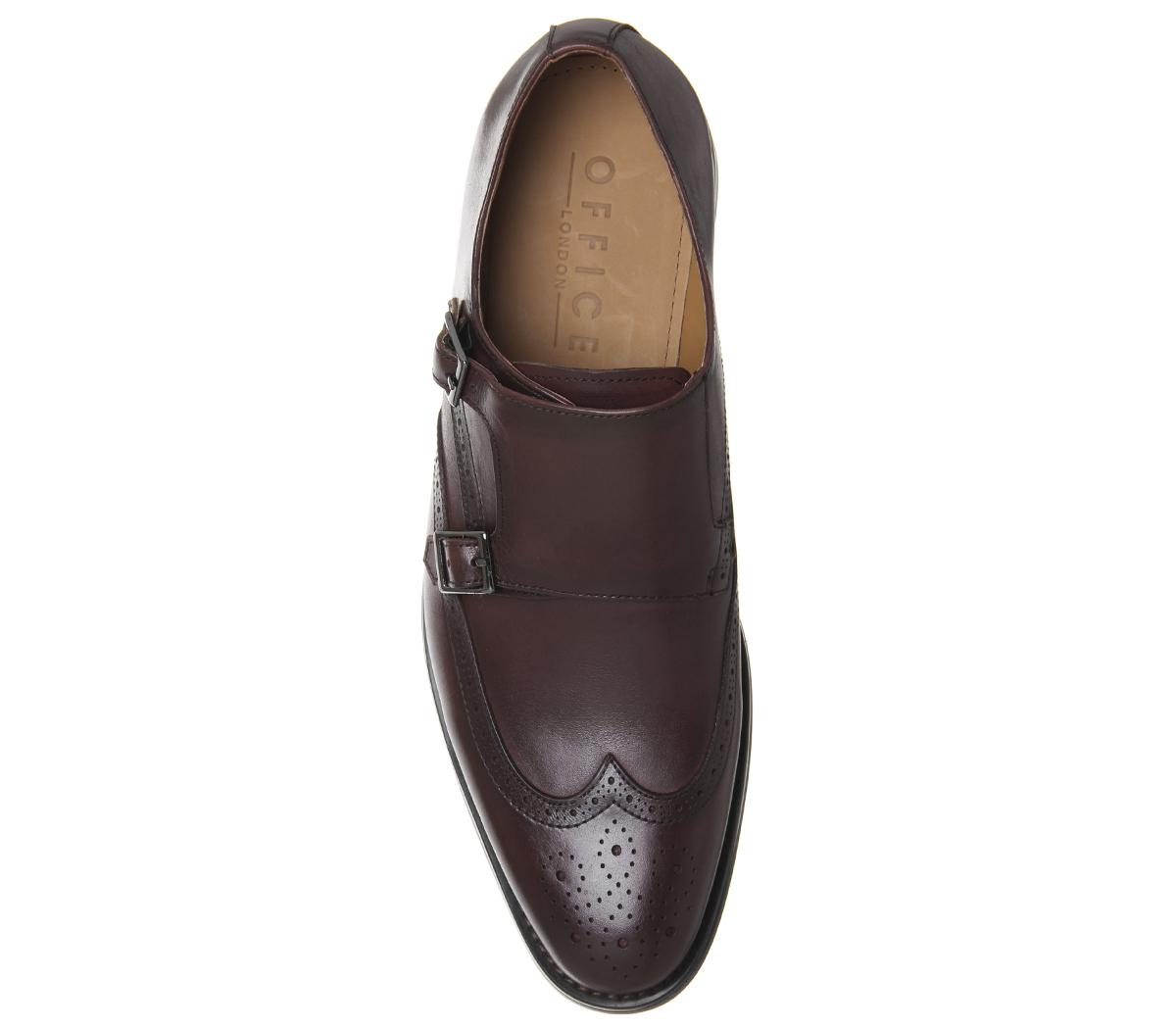 OFFICEImport Brogue Monk ShoesBurgundy Leather