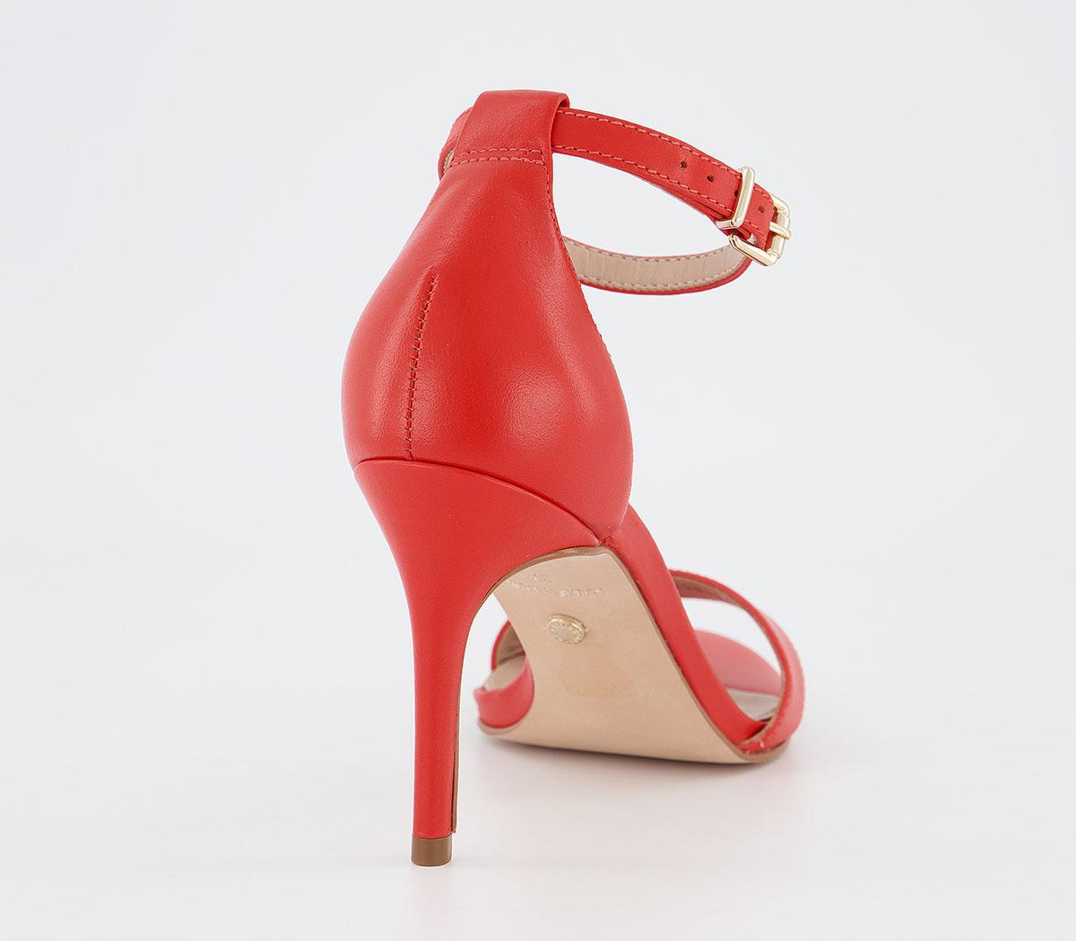 OFFICEMimosa Two Part Mid SandalsRed Leather