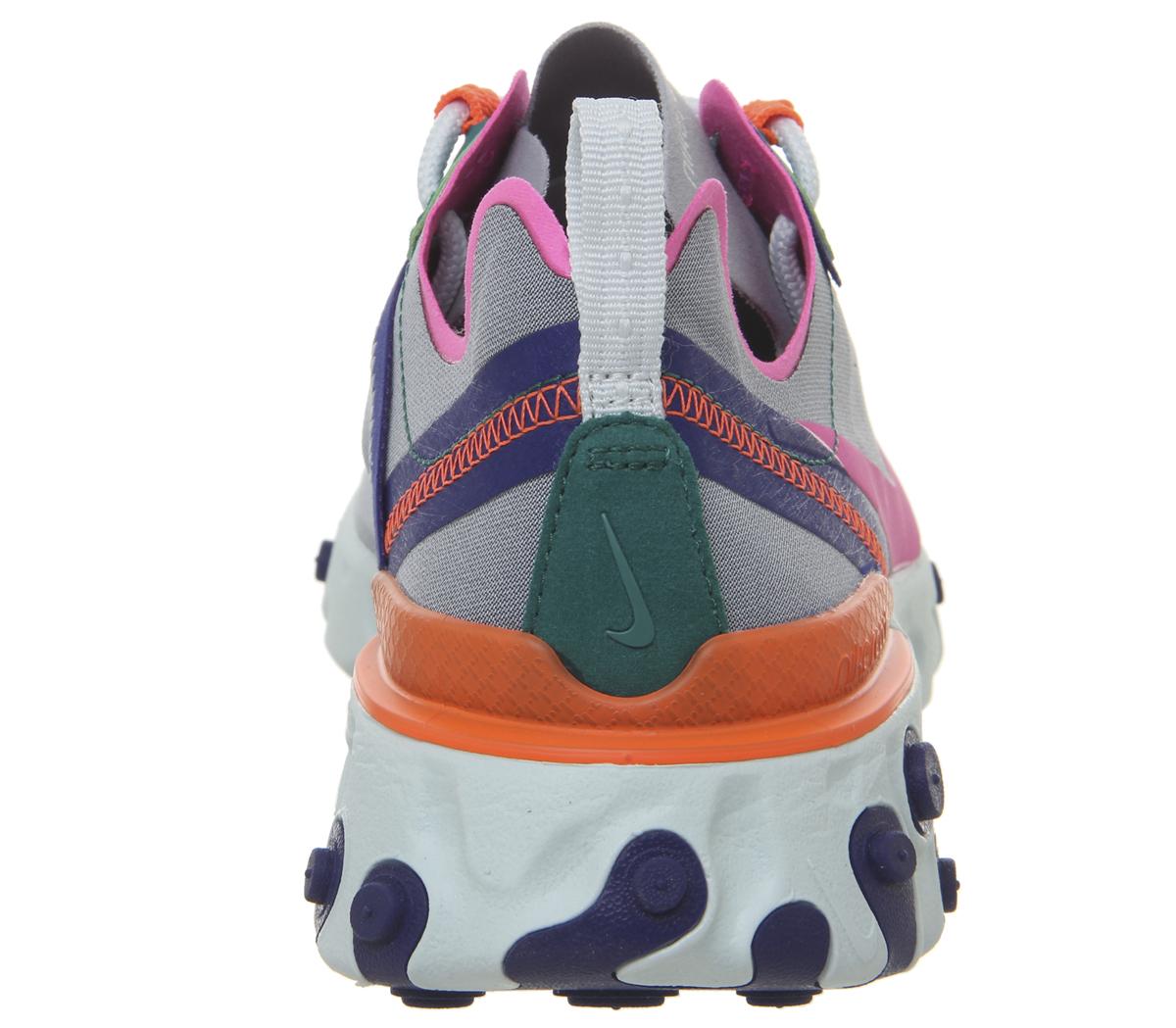 NikeElement React 55Wolf Grey Laser Fuchsia Hyper Crimson