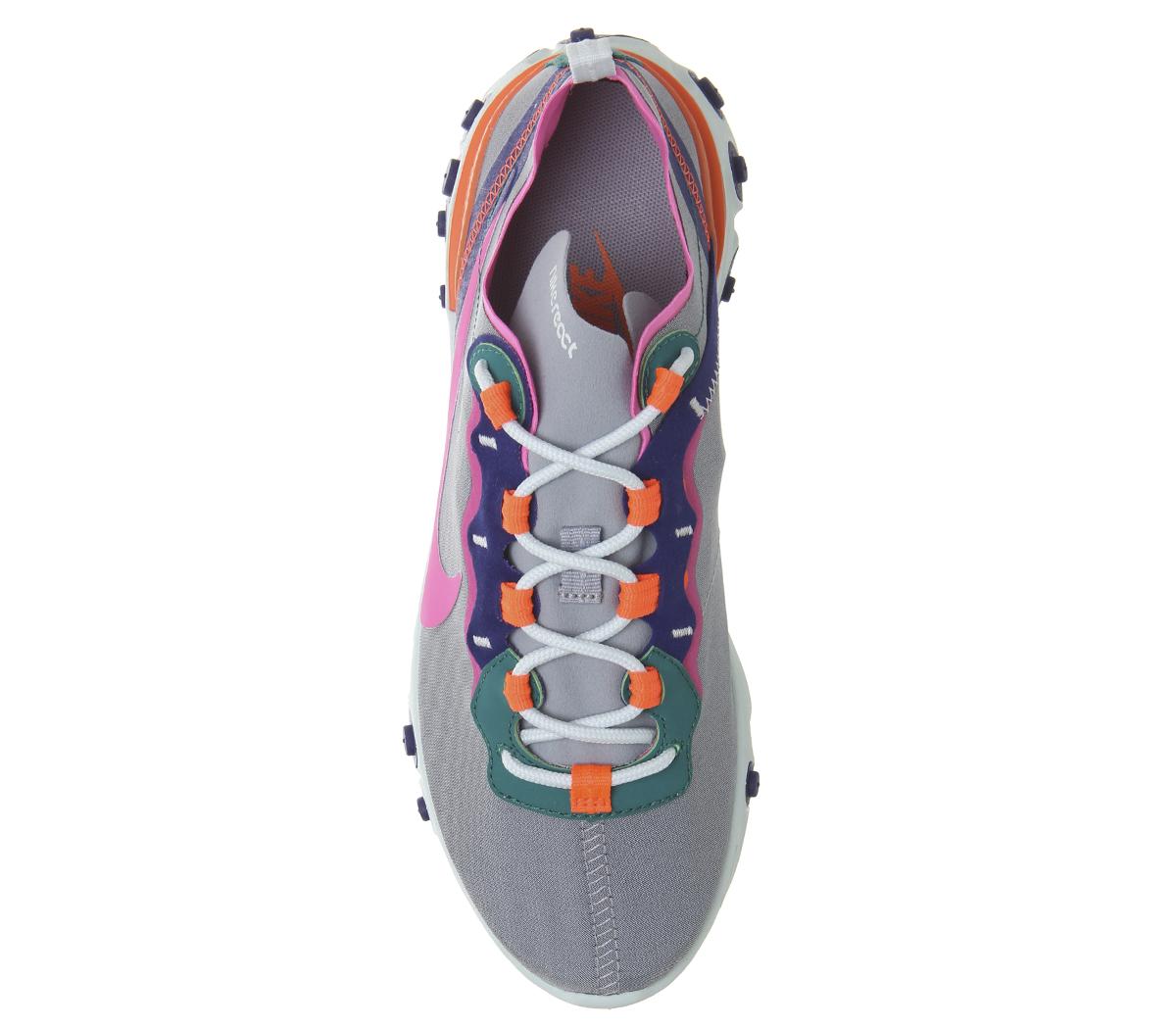 NikeElement React 55Wolf Grey Laser Fuchsia Hyper Crimson