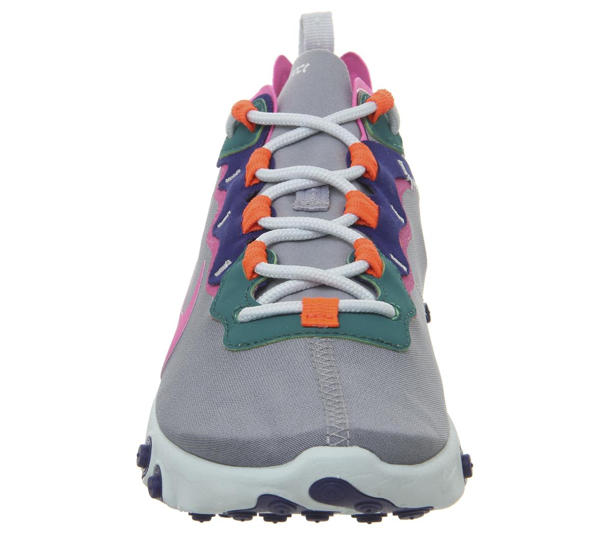 NikeElement React 55Wolf Grey Laser Fuchsia Hyper Crimson