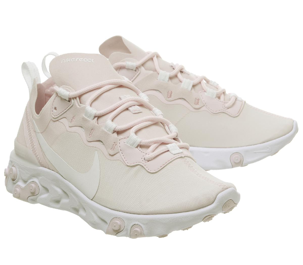 Nike React Element 55 Trainers Pale Pink White White Pale Pink F ...