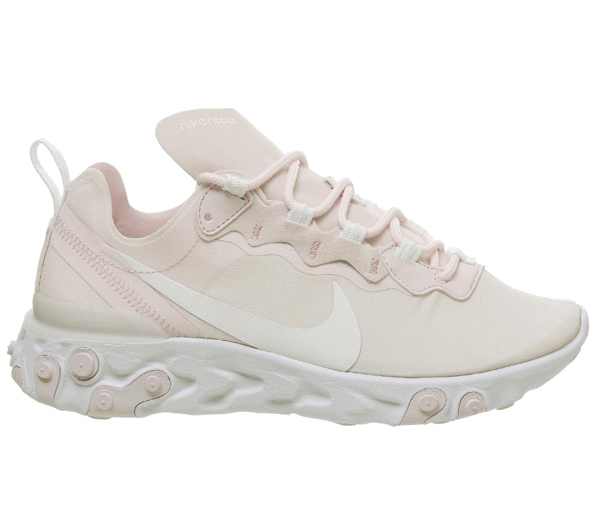 Nike React Element 55 Trainers Pale Pink White White Pale Pink F ...