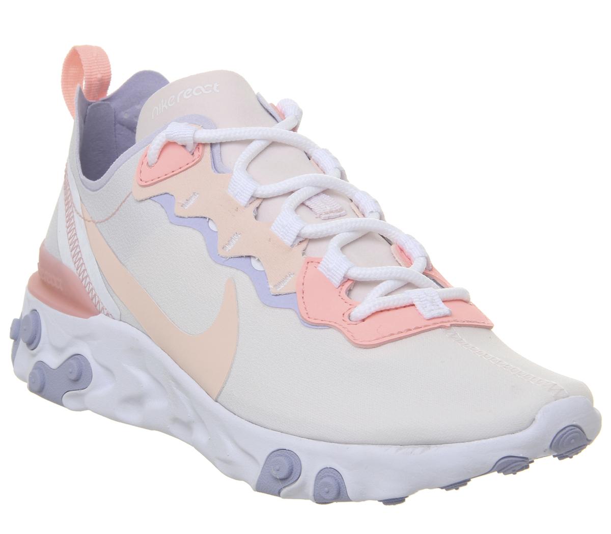 NikeReact Element 55 TrainersPale Pink Washed Coral Oxygen Purple