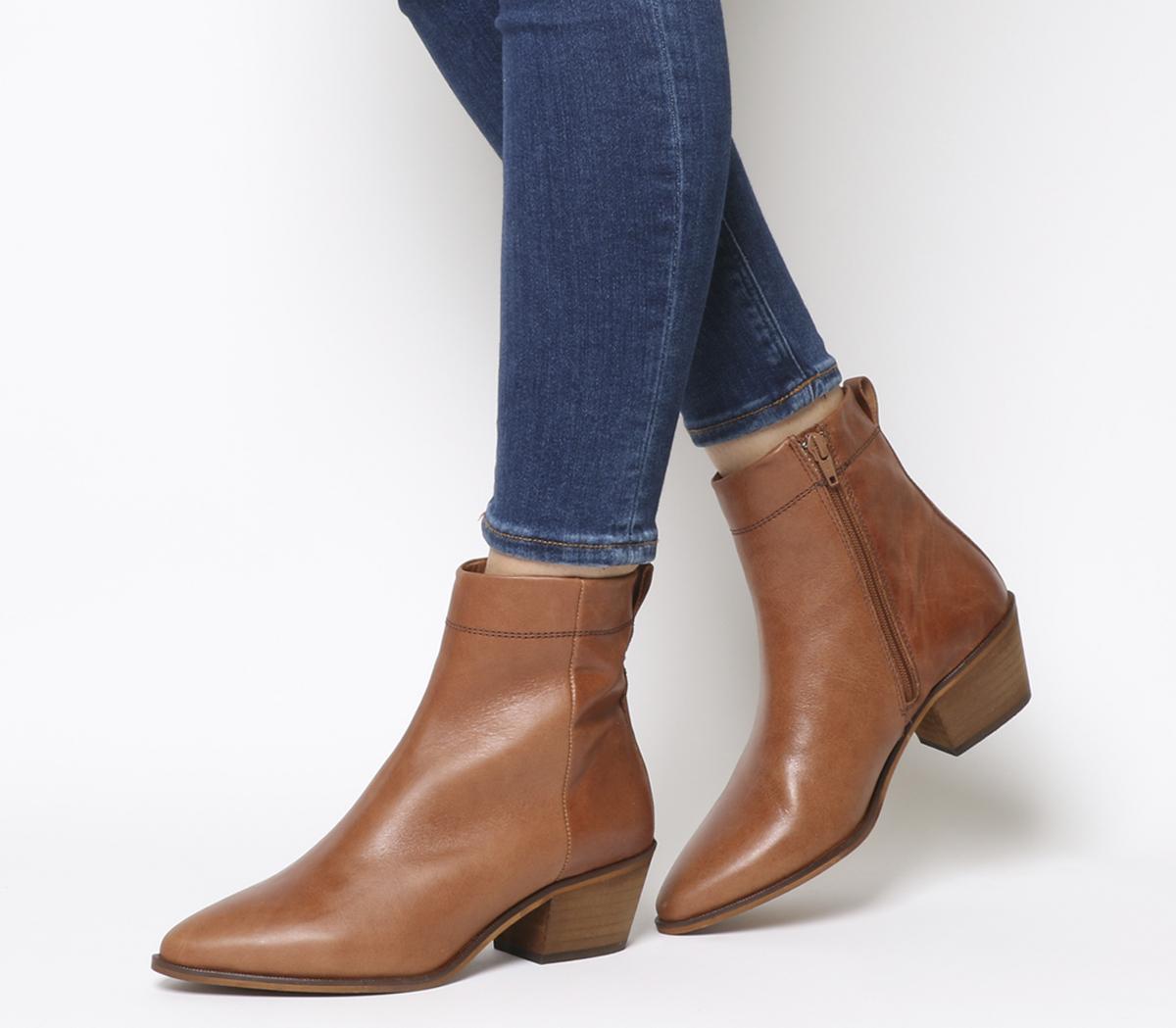 office tan leather boots