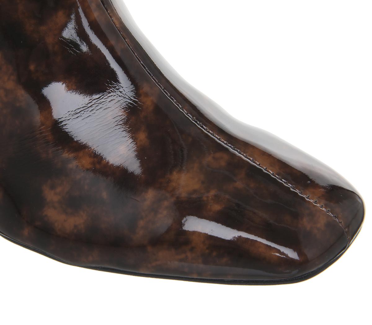 OFFICEApricot Square Toe Block Heel Boots OFFICEApricot Square Toe Block Heel BootsTortoiseshell
