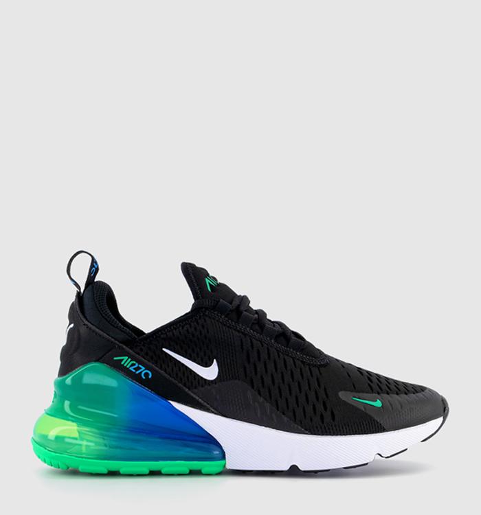 Nike Air Max 270 GS Trainers Black Blue Croc Leather