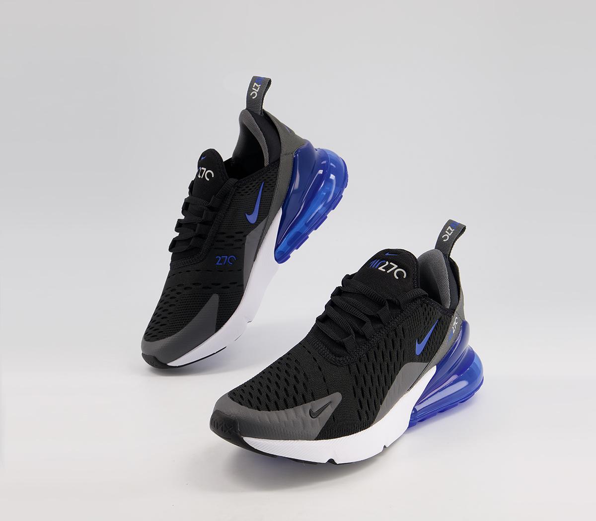 Nike Air Max 270 Gs Trainers Black Game Royal Iron Grey White - Unisex