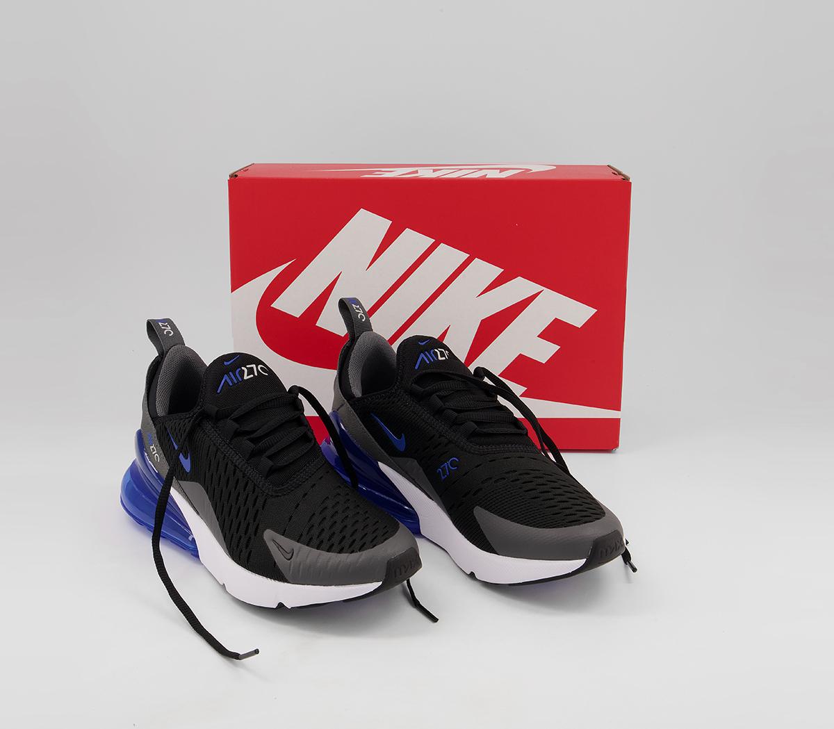 Nike Air Max 270 Gs Trainers Black Game Royal Iron Grey White Unisex