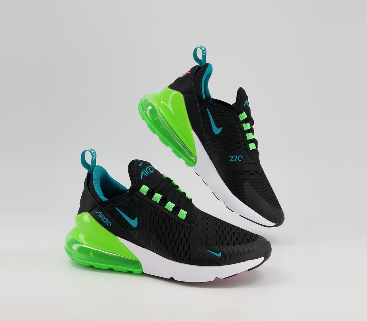 air max 270 gs trainers black aquamarine green strike white