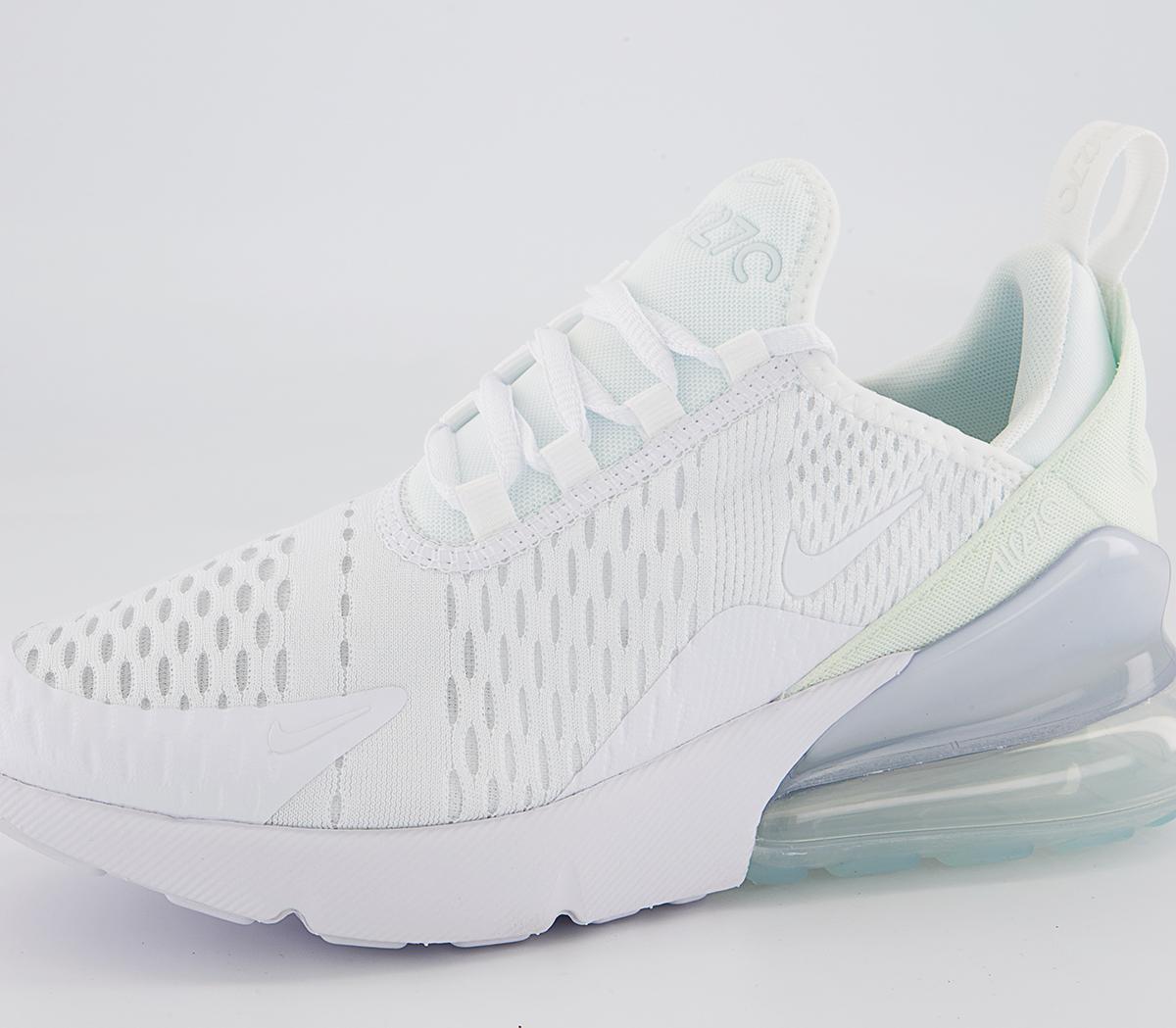 Nike Air Max 270 Junior Trainers White White Metallic Silver - Unisex