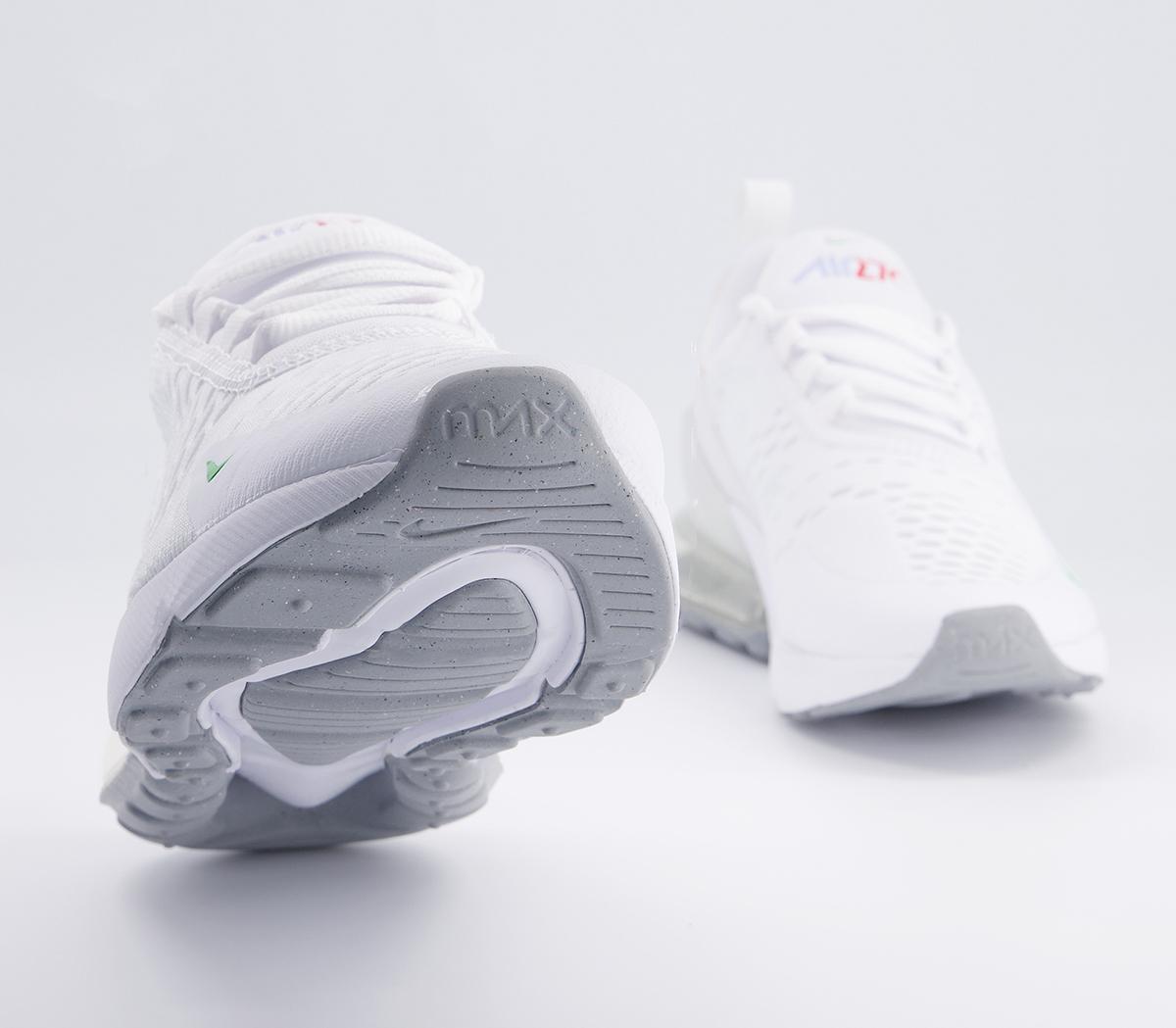 Nike Air Max 270 Gs Trainers Nike Air Max 270 Gs Trainers White Green Black Chile Red Wolf Grey