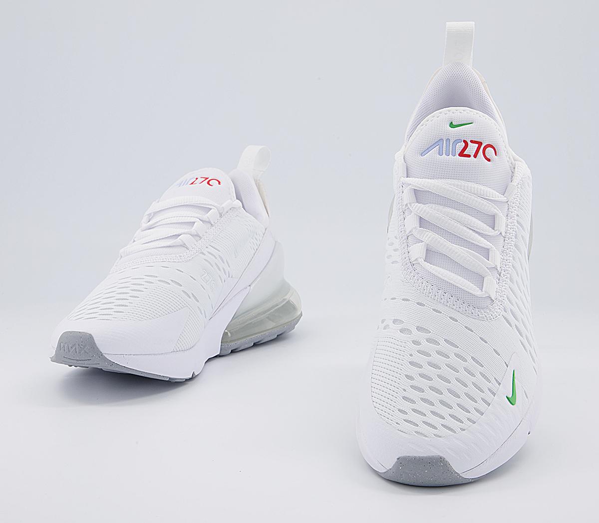 Nike Air Max 270 Gs Trainers Nike Air Max 270 Gs Trainers White Green Black Chile Red Wolf Grey