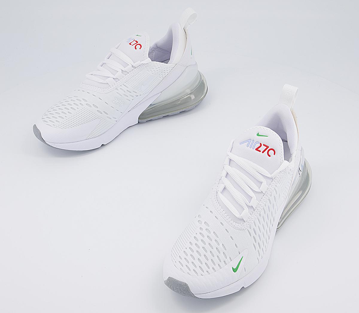 Nike Air Max 270 Gs Trainers Nike Air Max 270 Gs Trainers White Green Black Chile Red Wolf Grey