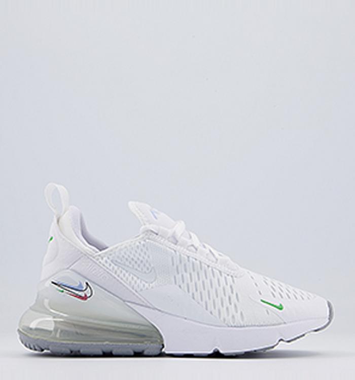 Nike Air Max 270 Gs Trainers White Green Black Chile Red Wolf Grey