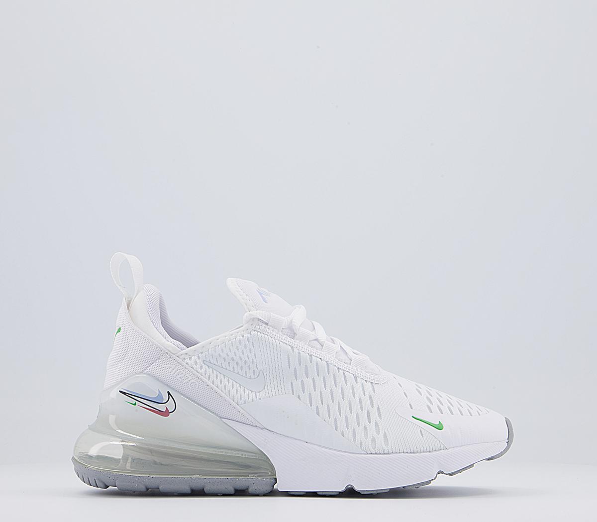 NikeAir Max 270 Gs TrainersWhite Green Black Chile Red Wolf Grey
